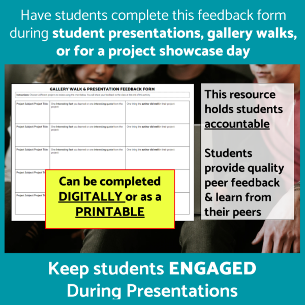 Gallery Walk & Presentation Feedback Form for any Project - Image 3