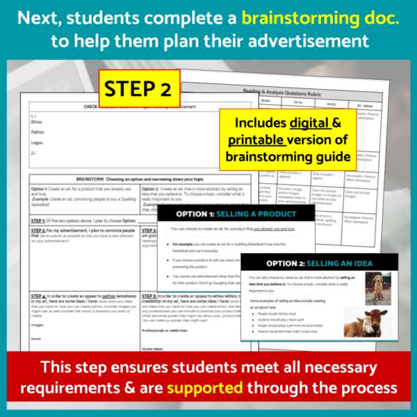Ethos Pathos Logos Advertisement Project with Template & Rubric - Image 4