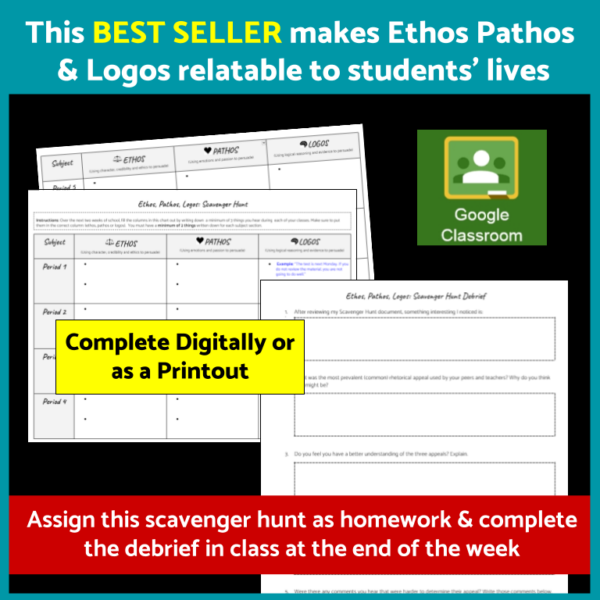 Ethos Pathos Logos Fun Activity: Scavenger Hunt Worksheet - Image 3