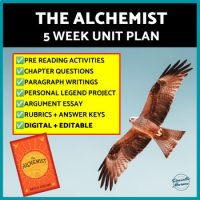 The Alchemist Novel Study, Unit Plan, Bundle Discussion Questions, Comprehension